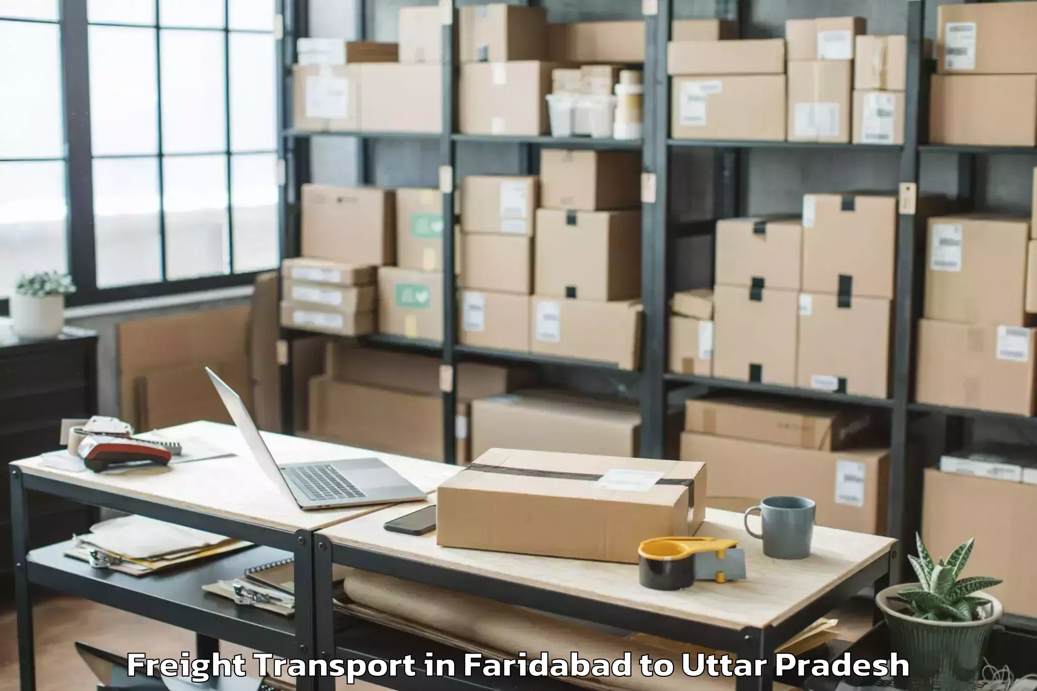 Trusted Faridabad to Samthar Freight Transport